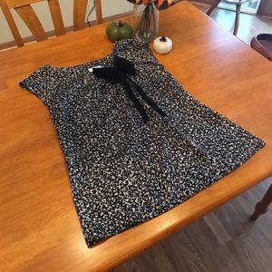 LOFT Speckled Black Bow Blouse